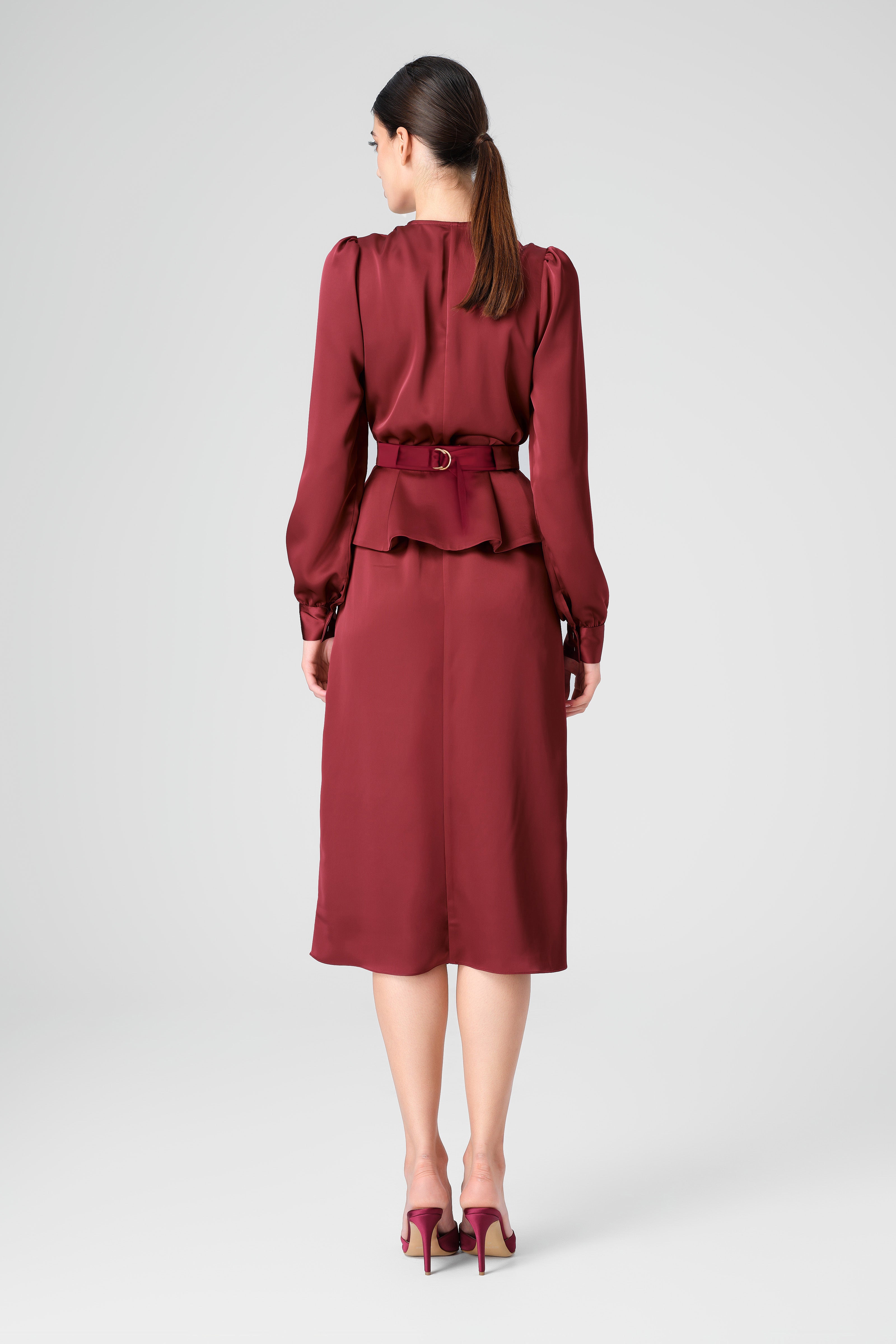 Fold Dress Wine