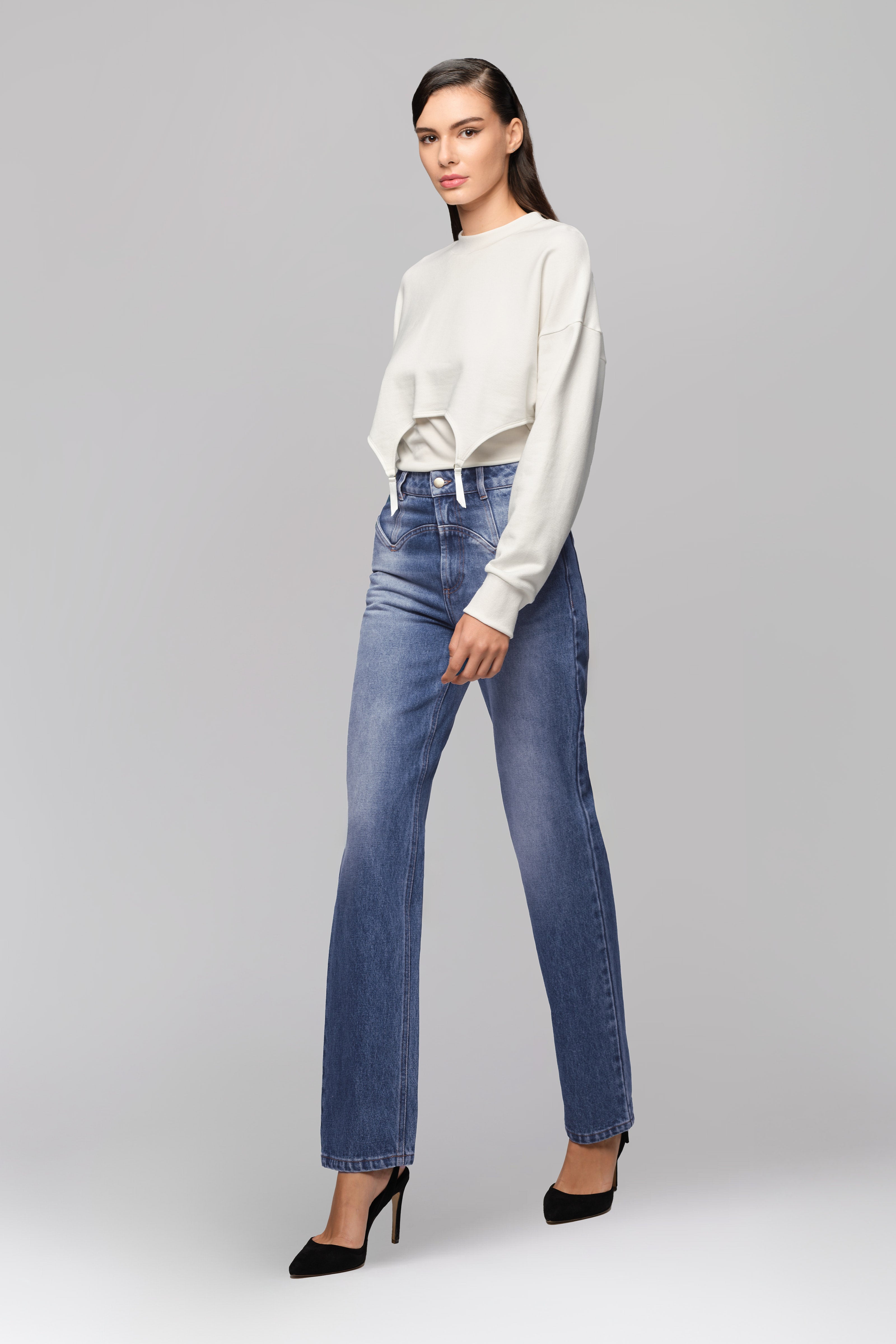 Garter Sweatshirt White