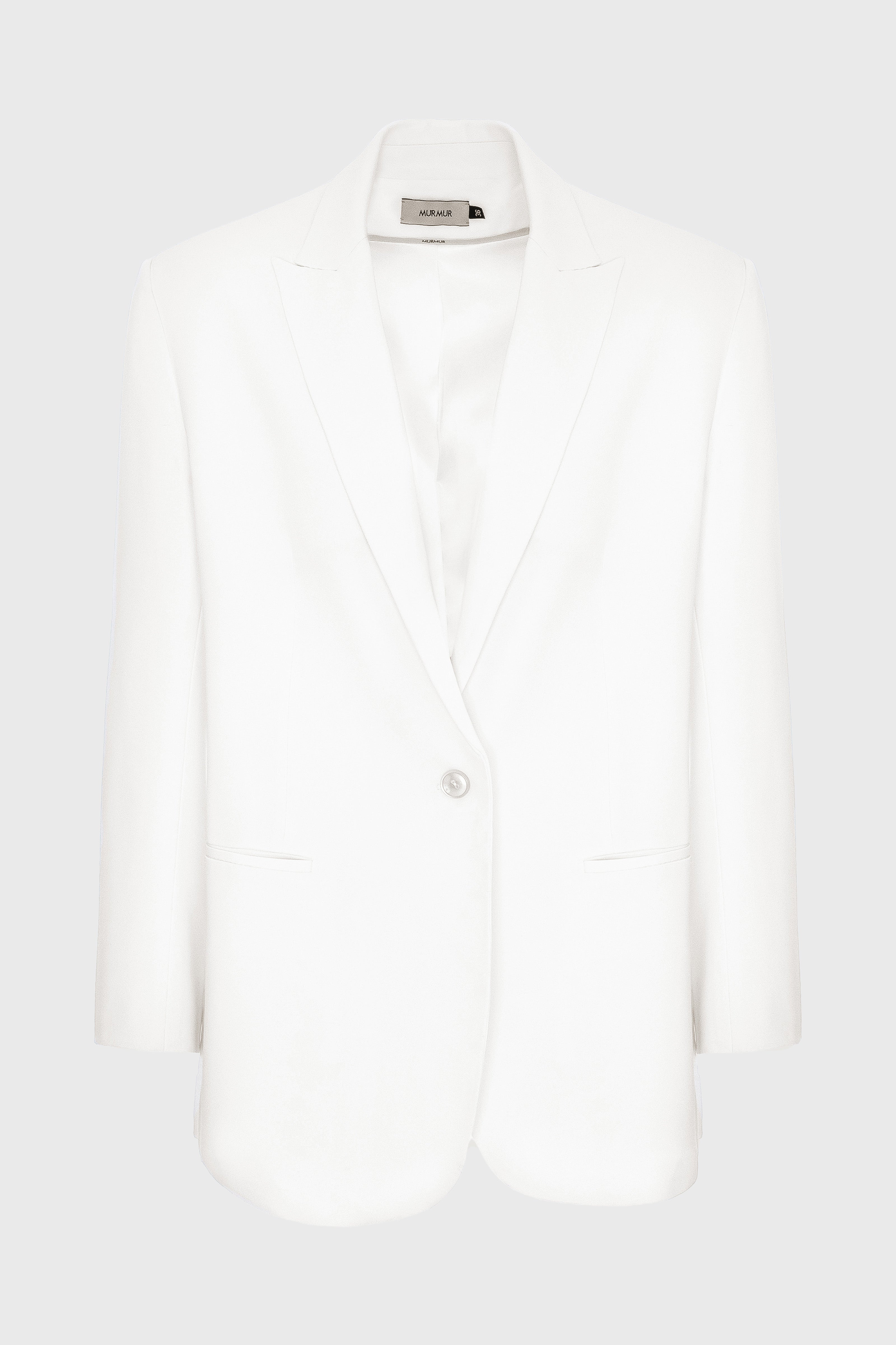 Blazer alb cu deschidere laterala Urban