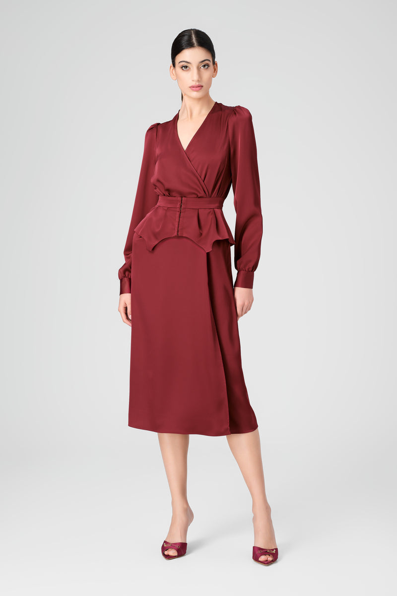 Fold Dress Wine