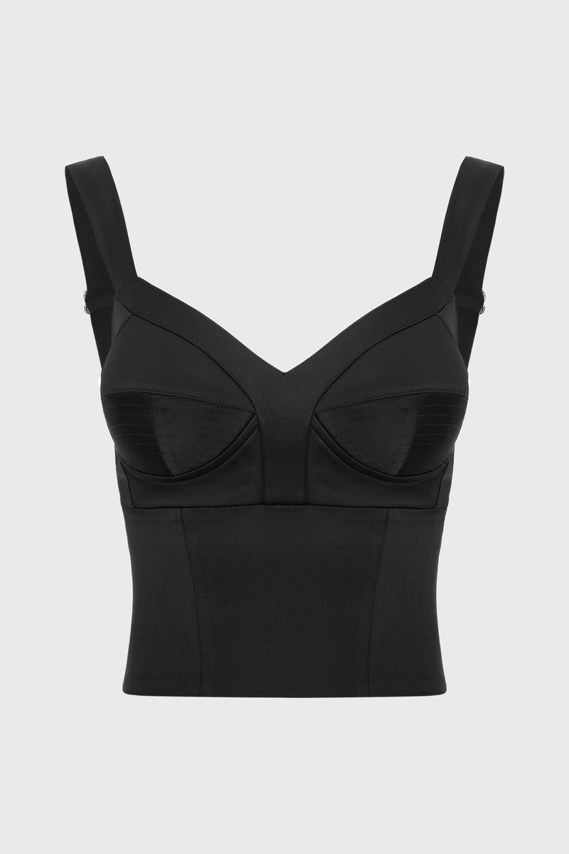 Satin Sculpt Corset Black