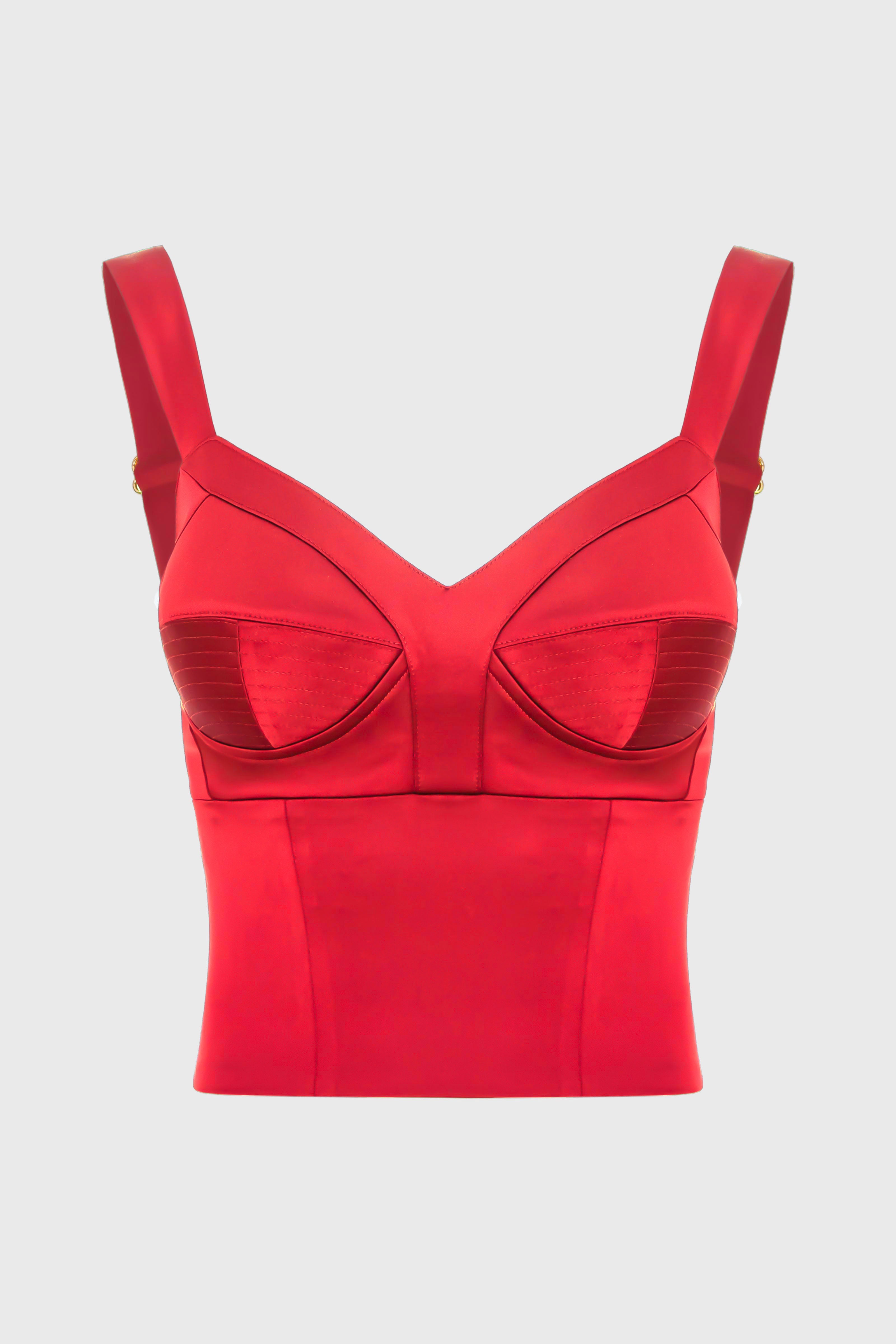 Satin Sculpt Corset Red