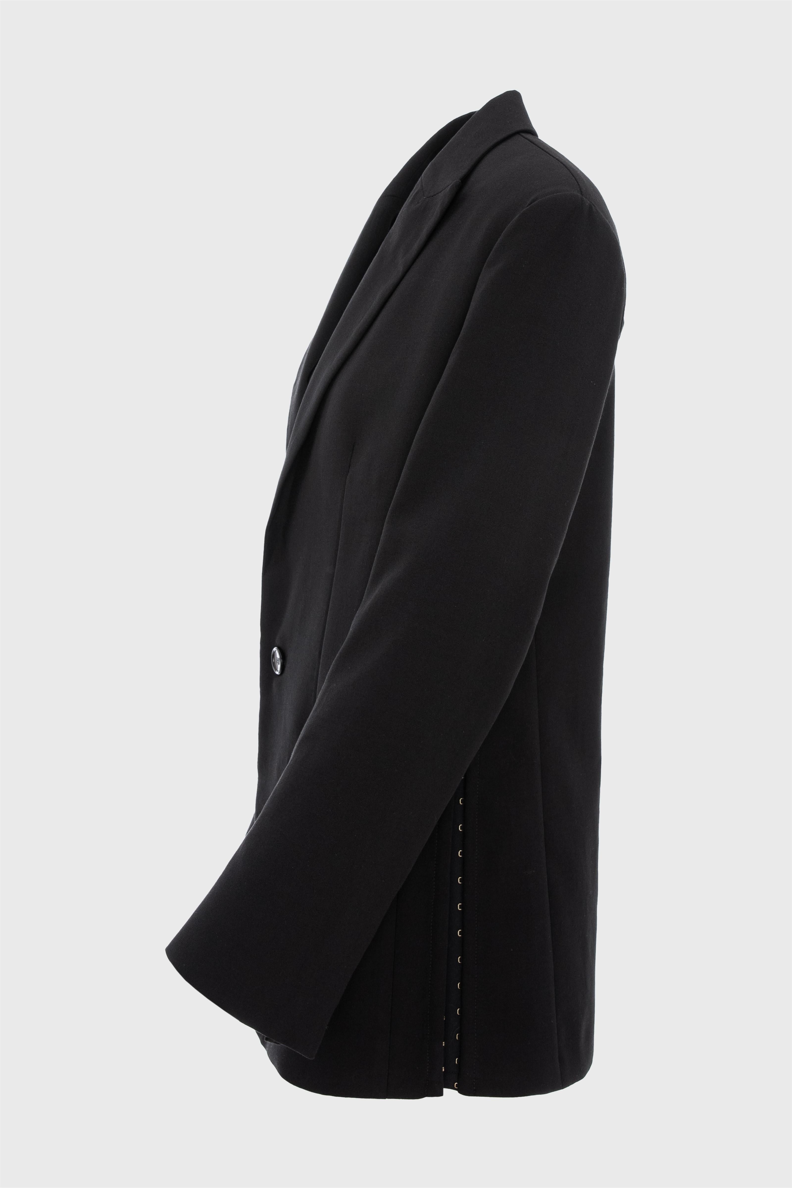 Blazer negru cu deschidere laterala Urban