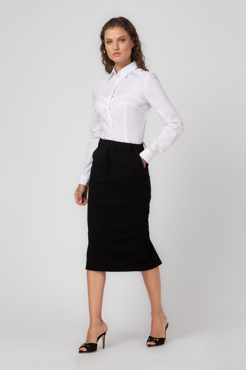 Formal Wool Skirt Black