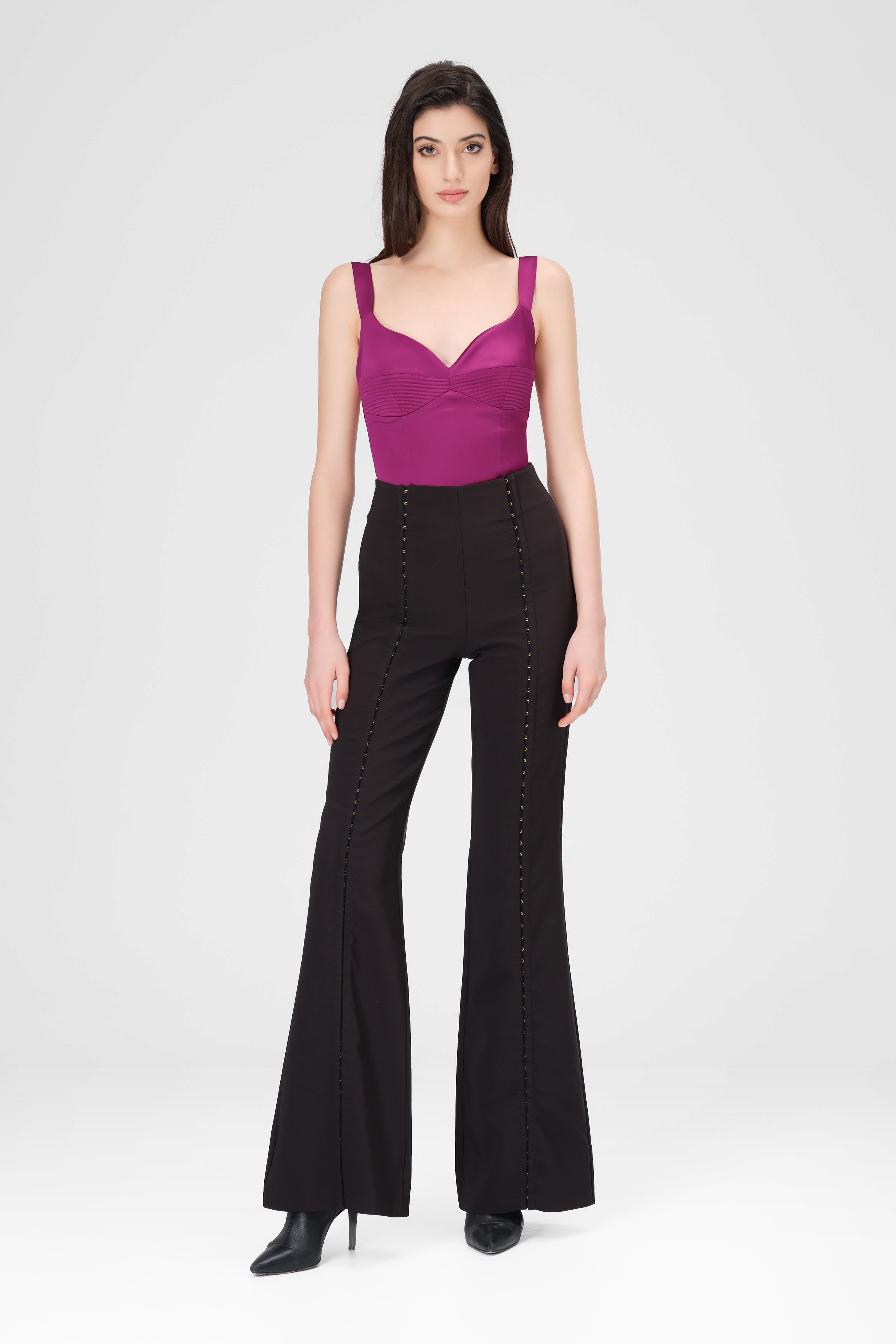 Corset roz intens din satin elastic Haze
