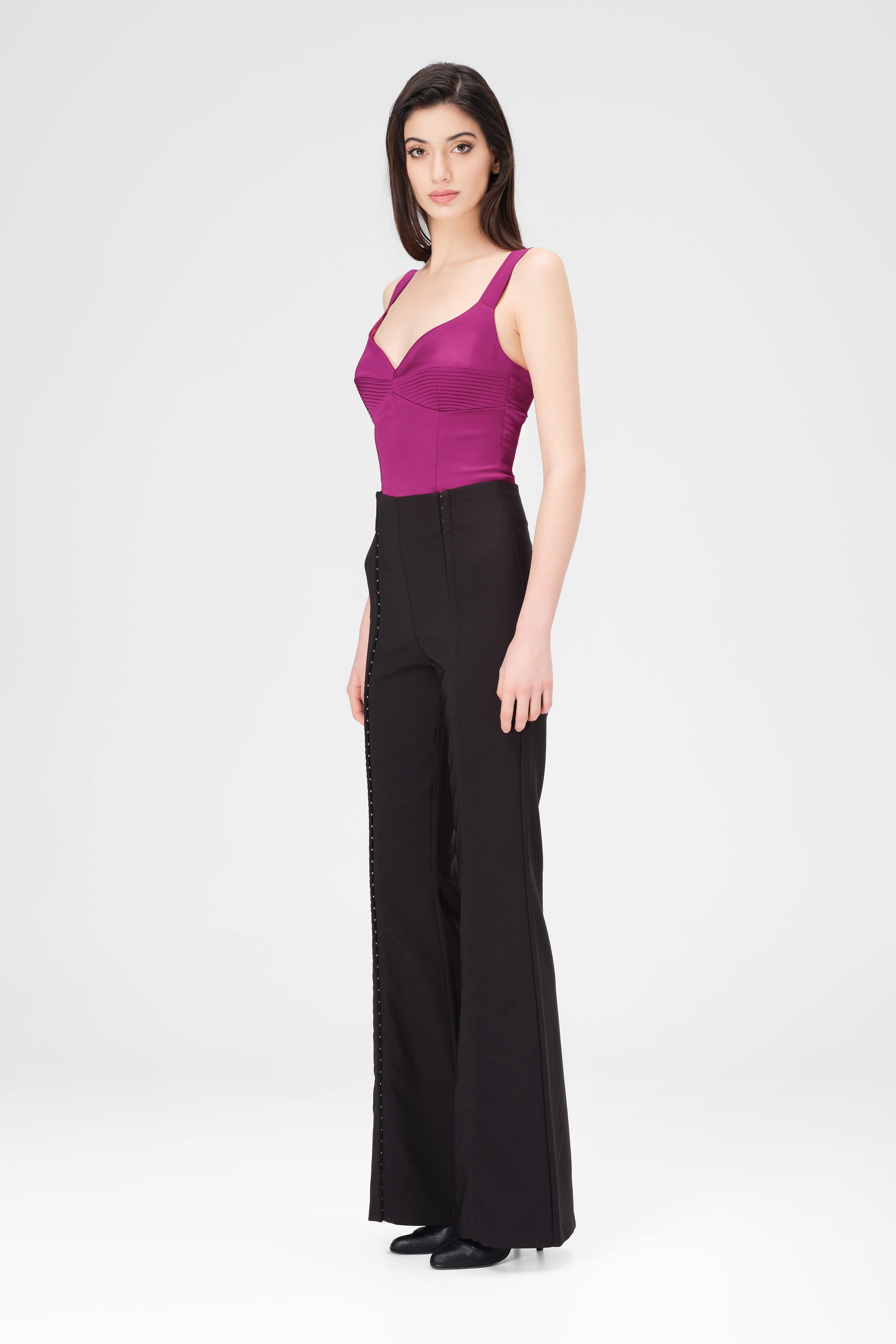 Corset roz intens din satin elastic Haze