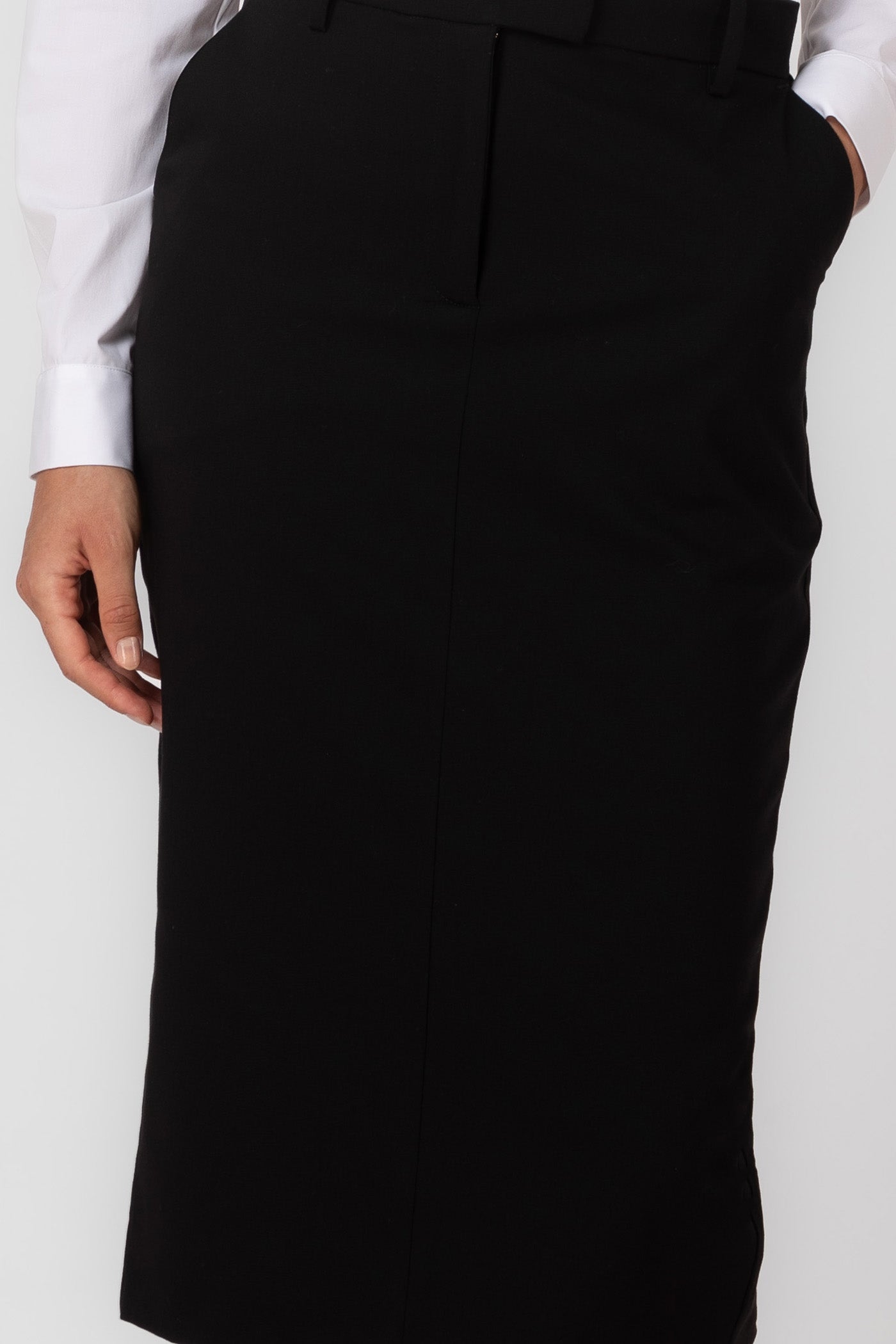 Fusta neagra midi clasica lana Formal
