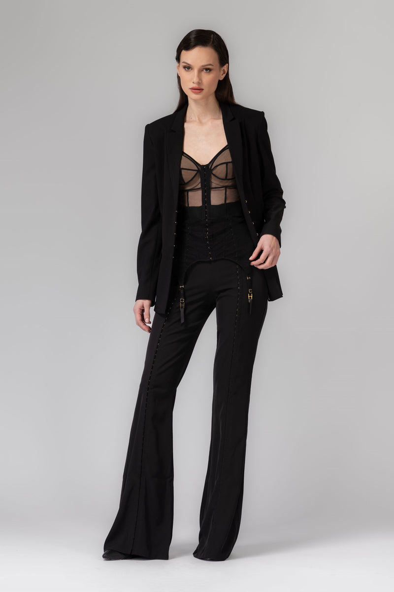Formal Wool Blazer Black