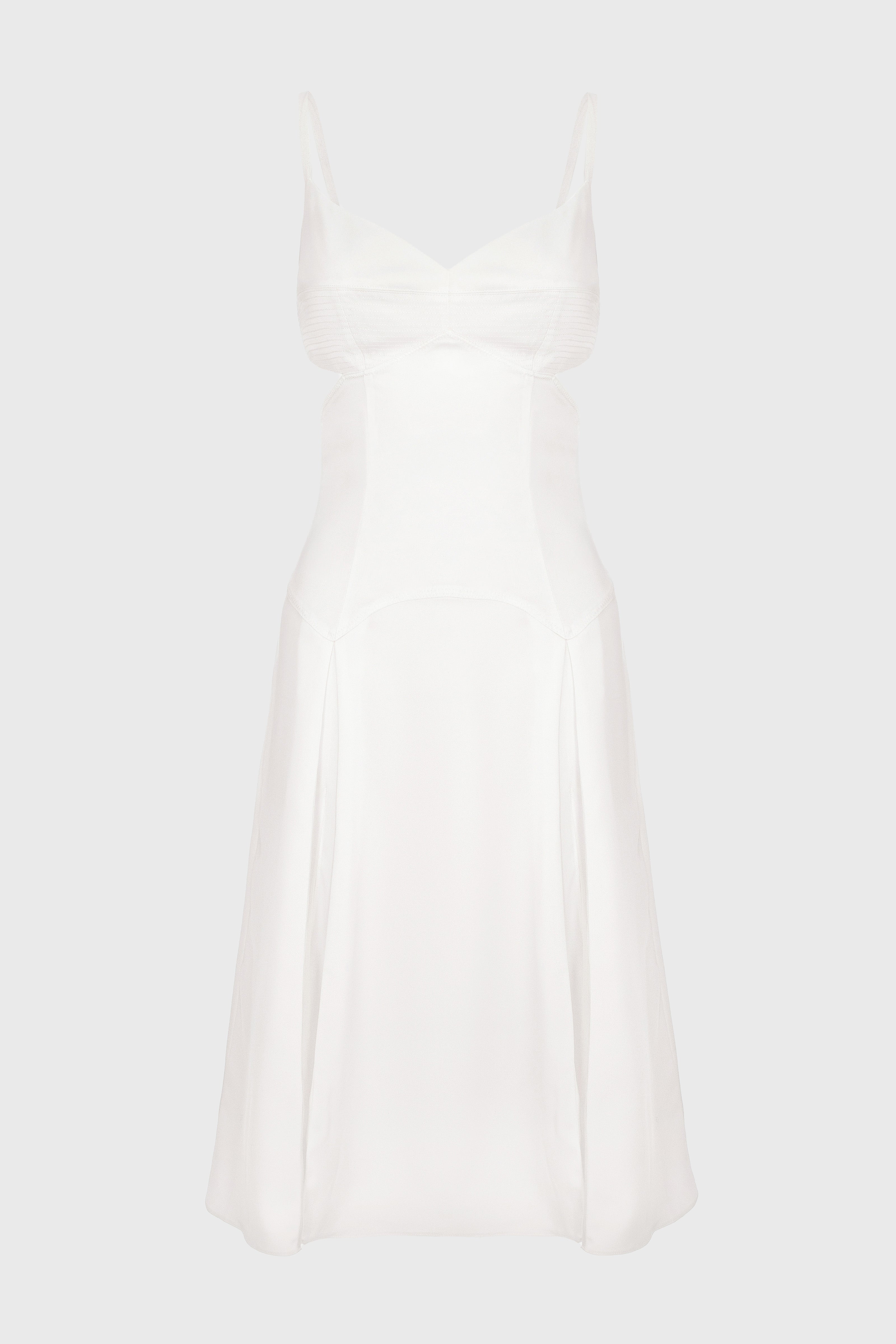 Rochie alba midi din satin Escapade