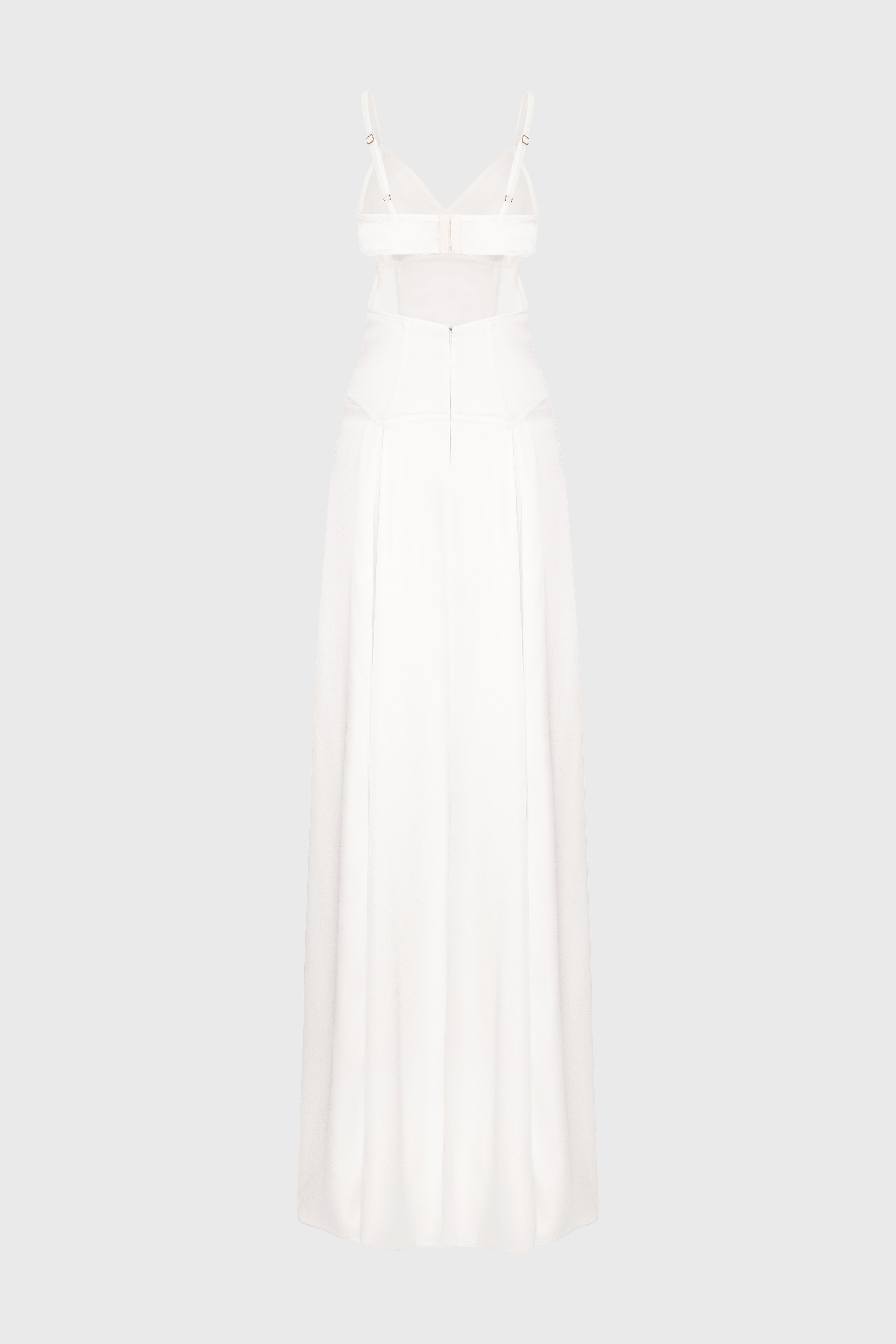 Rochie alba lunga din satin Escapade