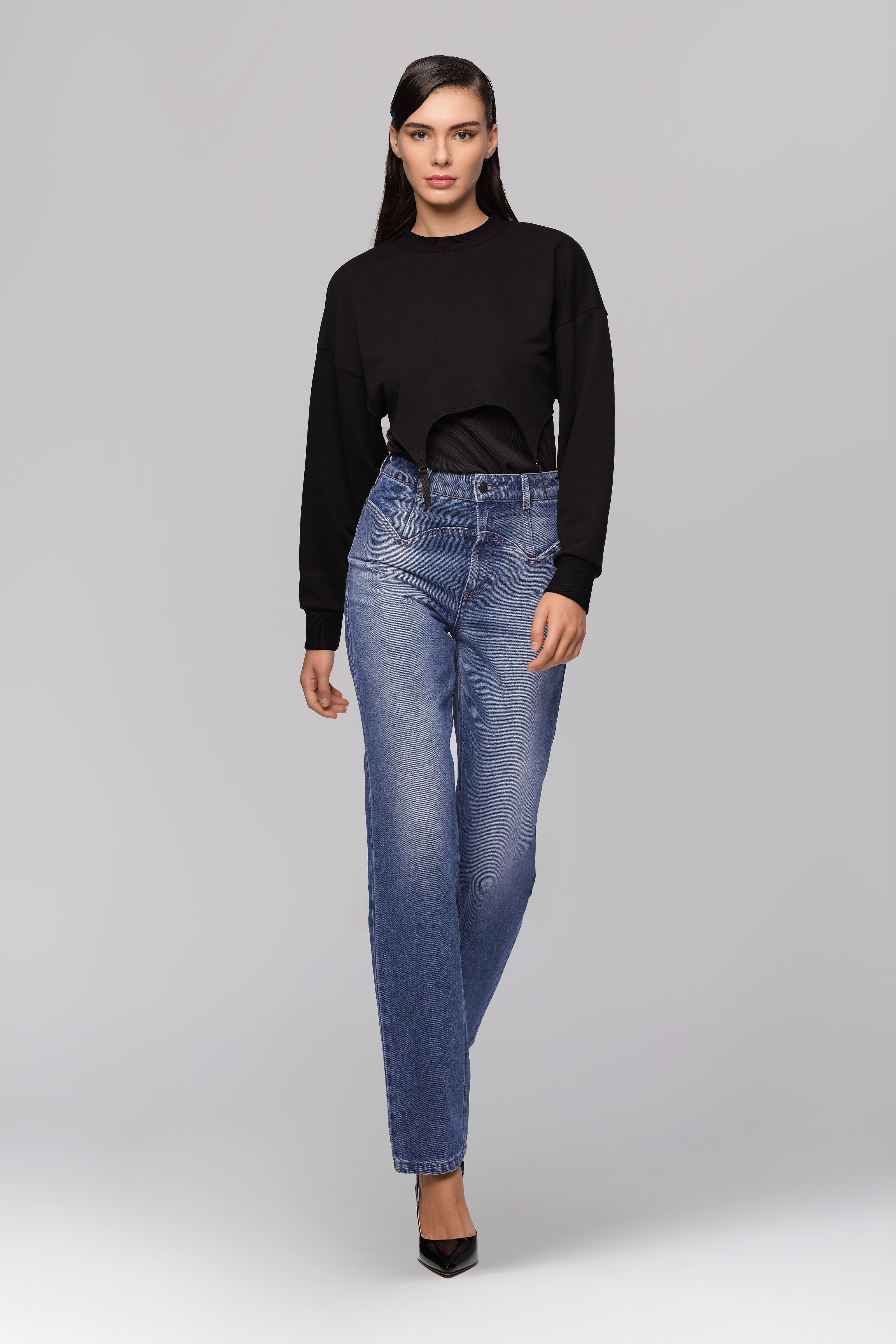 Garter Sweatshirt Black