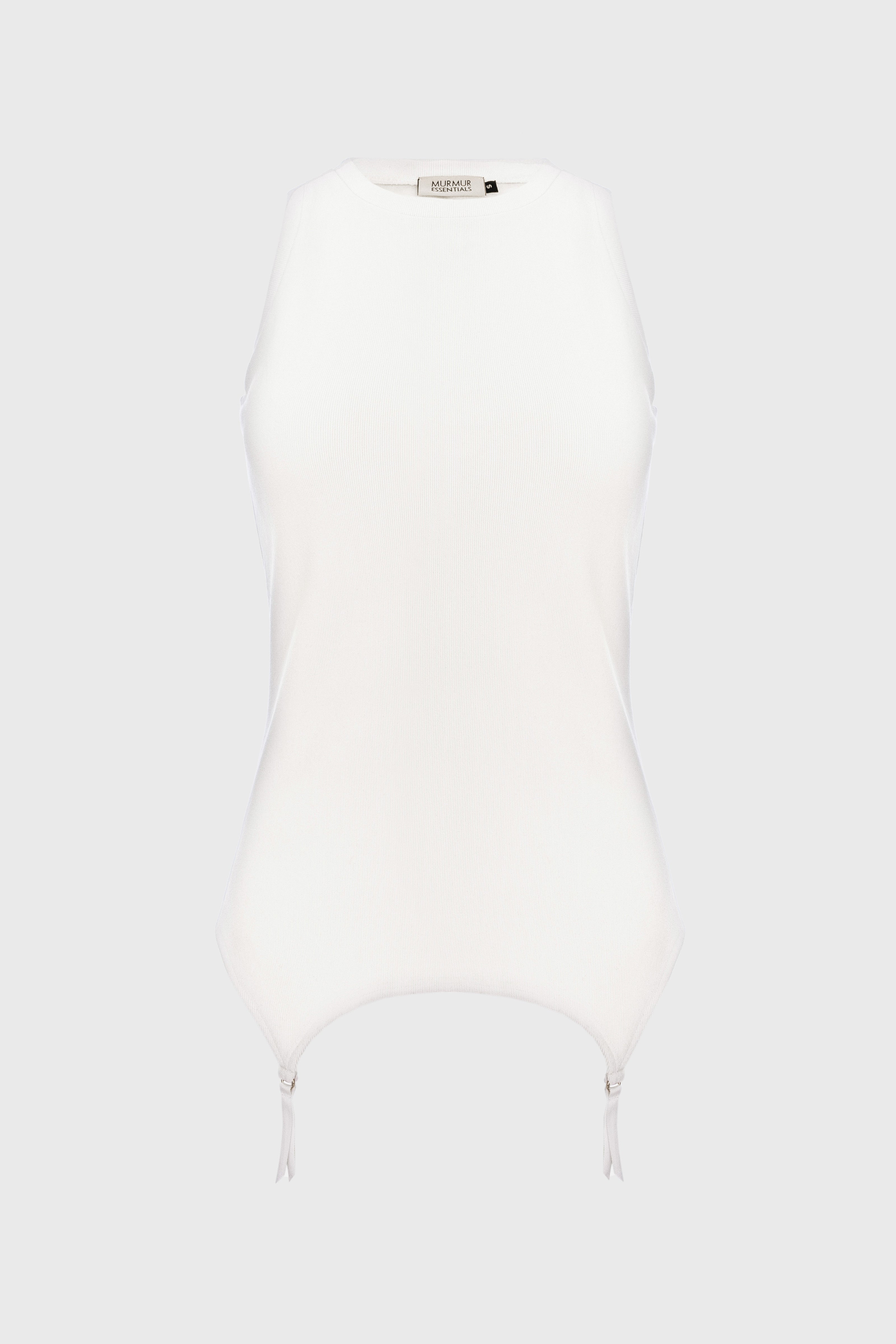 Garter Tank Top White