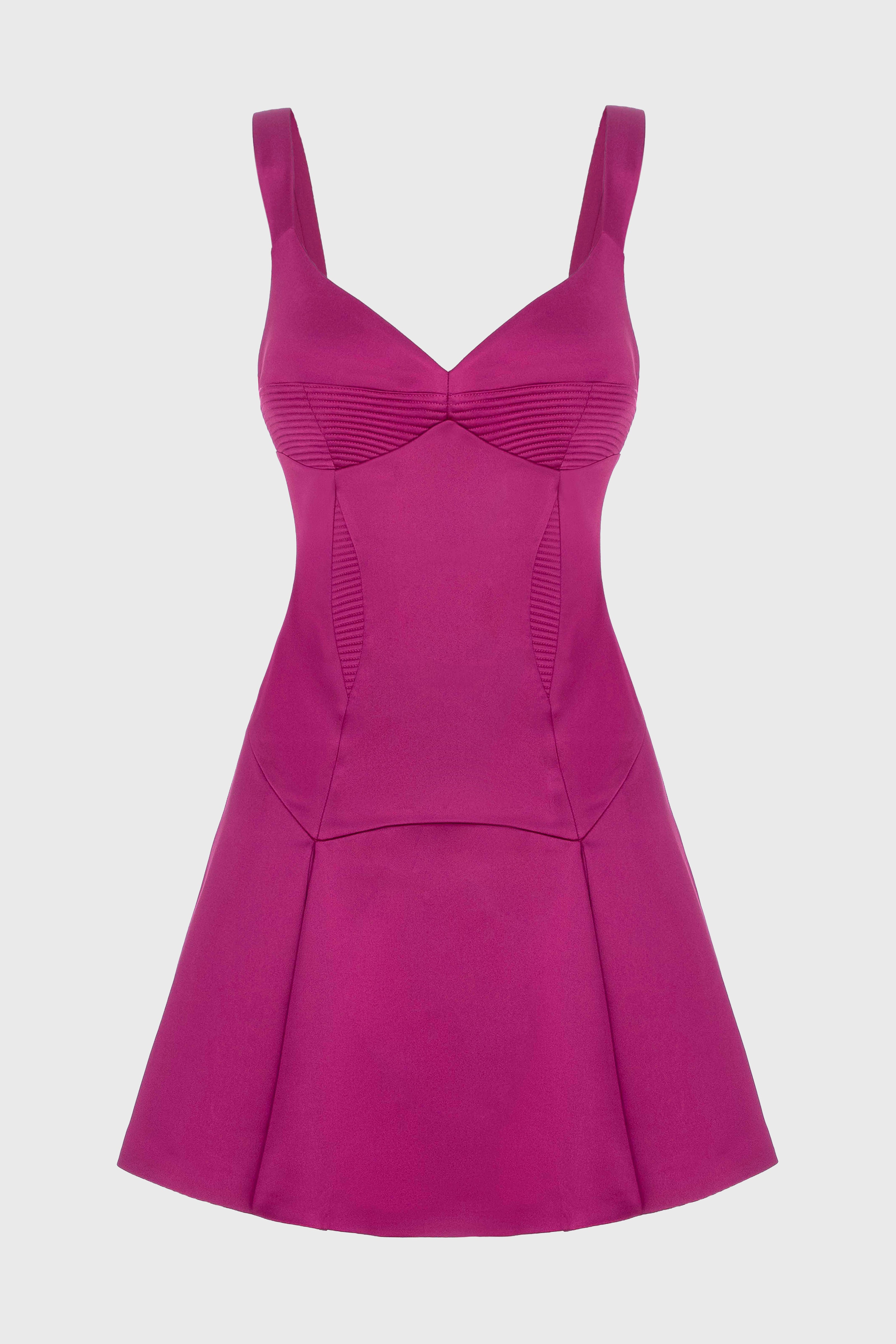 Rochie roz intens mini din satin Haze